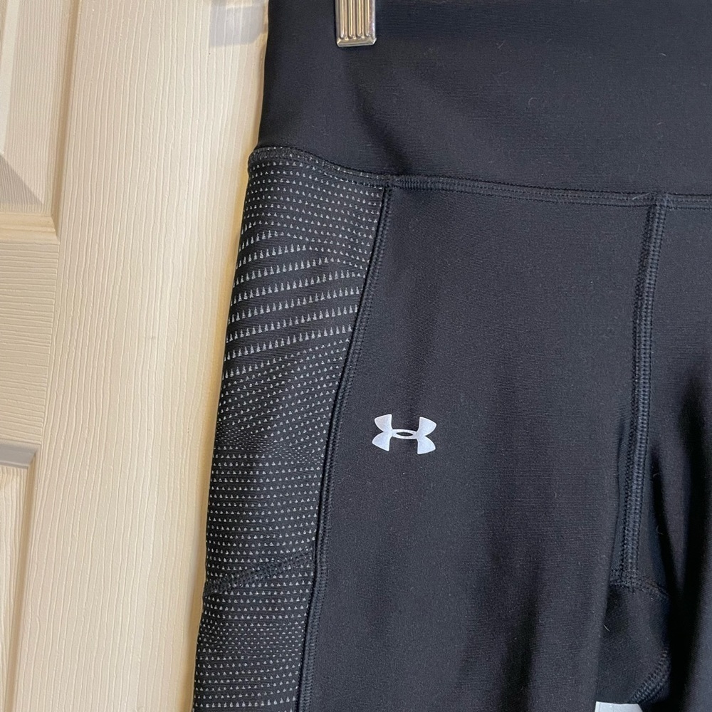 Under Armour Black Cropped‎ Leggings Mesh Detail - Picture 2 of 6